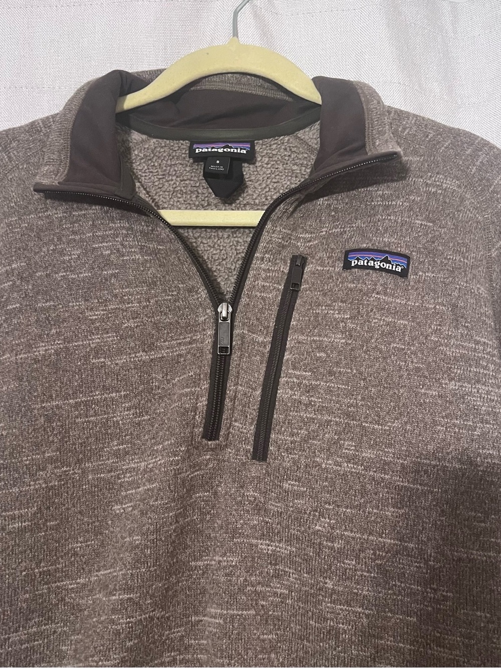 Patagonia Men’s Brown Heathered Zip-Neck Fleece Pullover